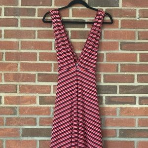 Reformation Stripped Pinafore Dress